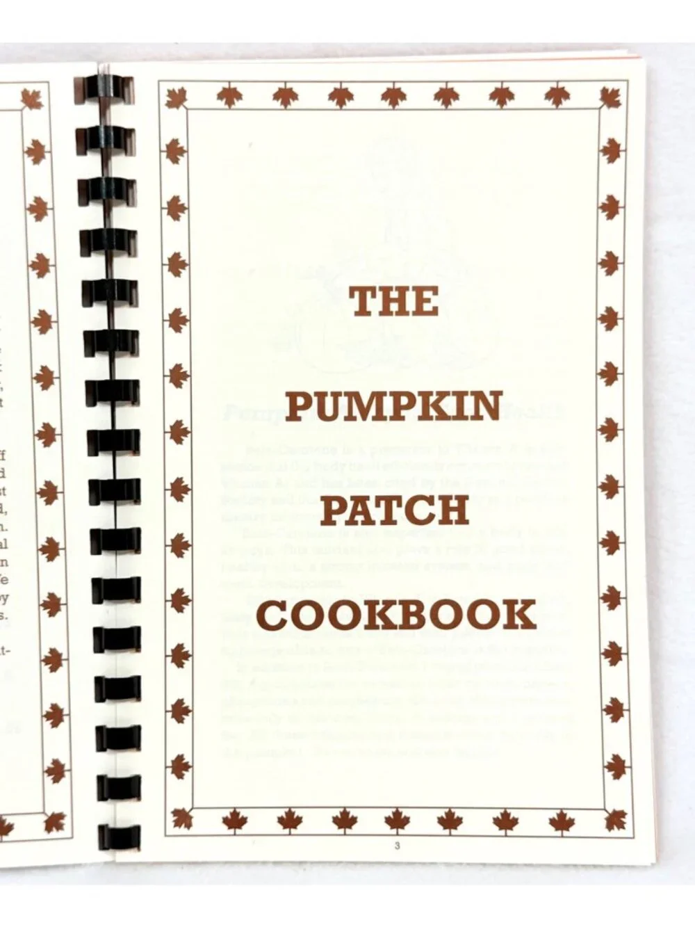 Pumpkin Patch Cookbook 3rd Edition 2010 Spiral-Bound Pumpkin Focused Recipes